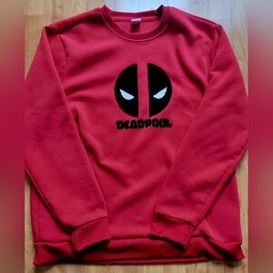 Deadpool Marvel Red Pullover Soft Sweatshirt, Large